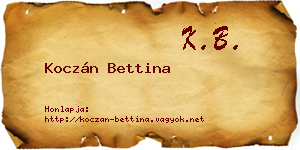Koczán Bettina névjegykártya